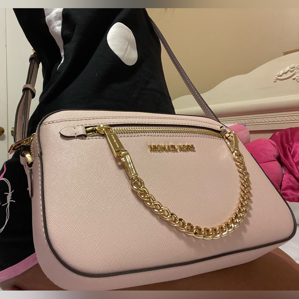 Soft Pink Michael Kors Leather Crossbody Bag
